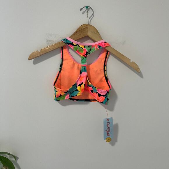 NEW Cat & Jack Girl's Two Piece Floral Print Bathing Suit Size Medium - Picture 4 of 7